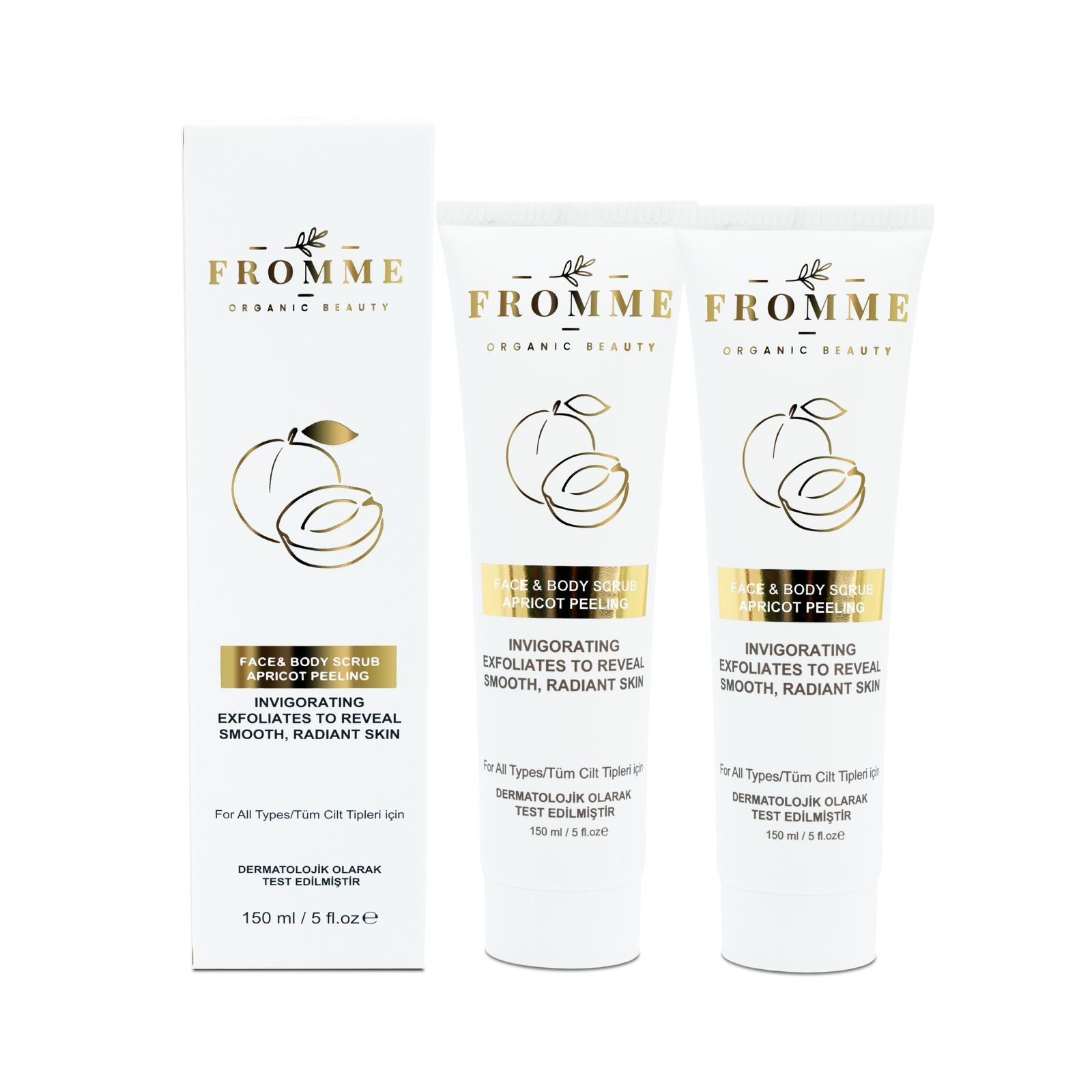 FROMME FACE BODY SCRUB APRICOT PEELING 150 ML 2 ADET